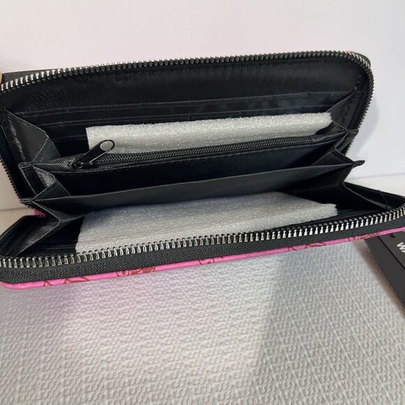 Ed Hardy Zip Around Wallet Wristlet Pink Tiger Vegan Leather Card Slot Pockets - Picture 14 of 14